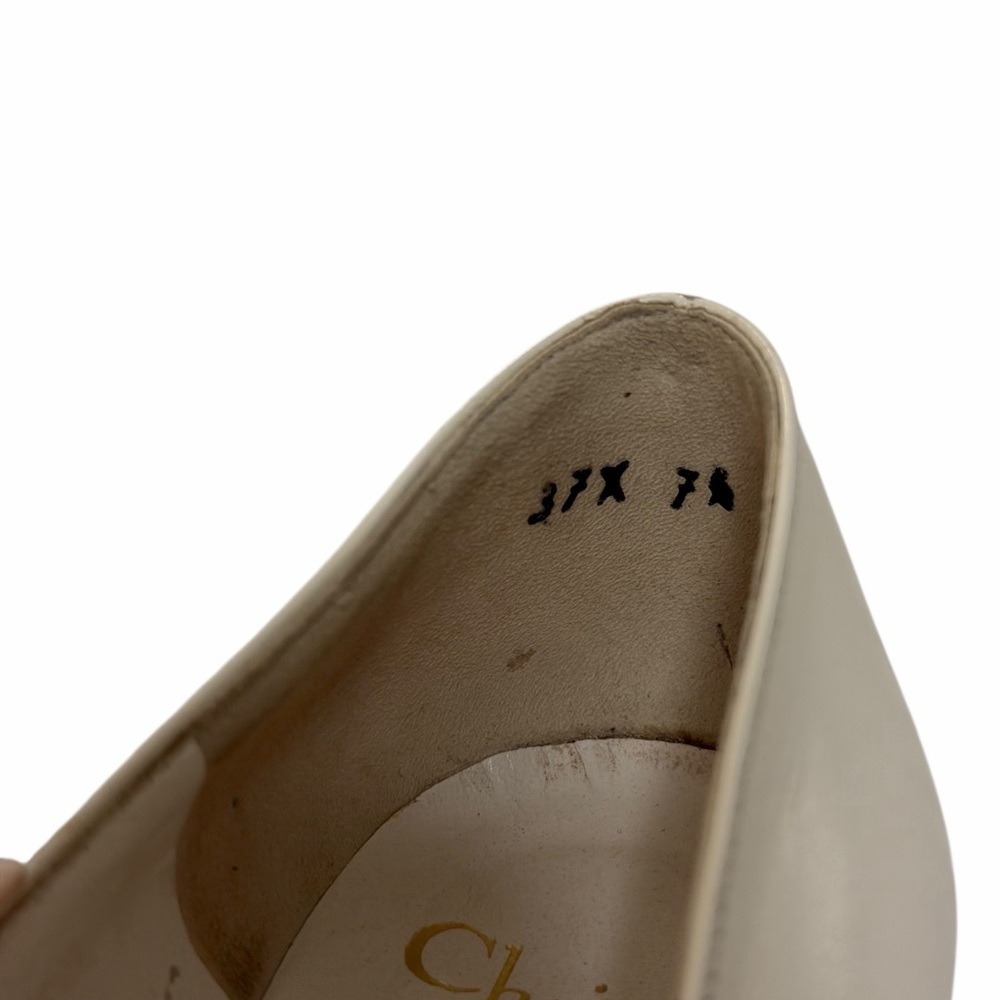 RARE Vintage Christian Dior Designer Cap Toe Pumps Ivory Black Leather Heels - Picture 15 of 16